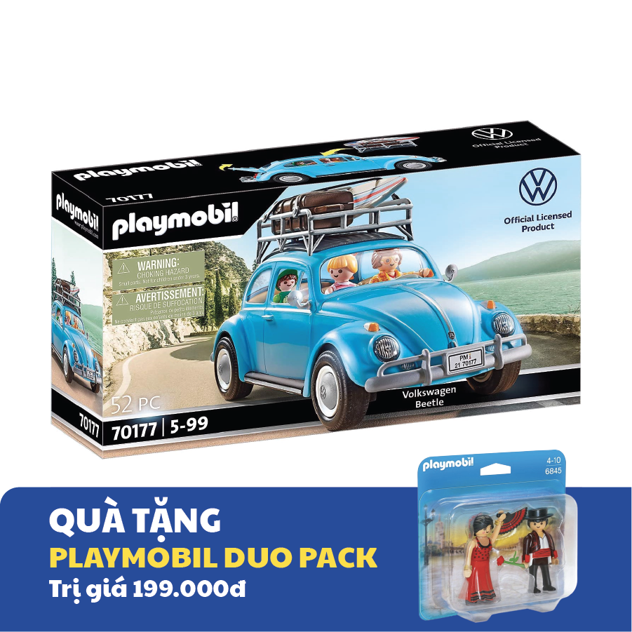 Đồ chơi mô hình Playmobil Xe cổ điển Volkswagen Beetle 1:17 kèm nhân vật 52 pcs