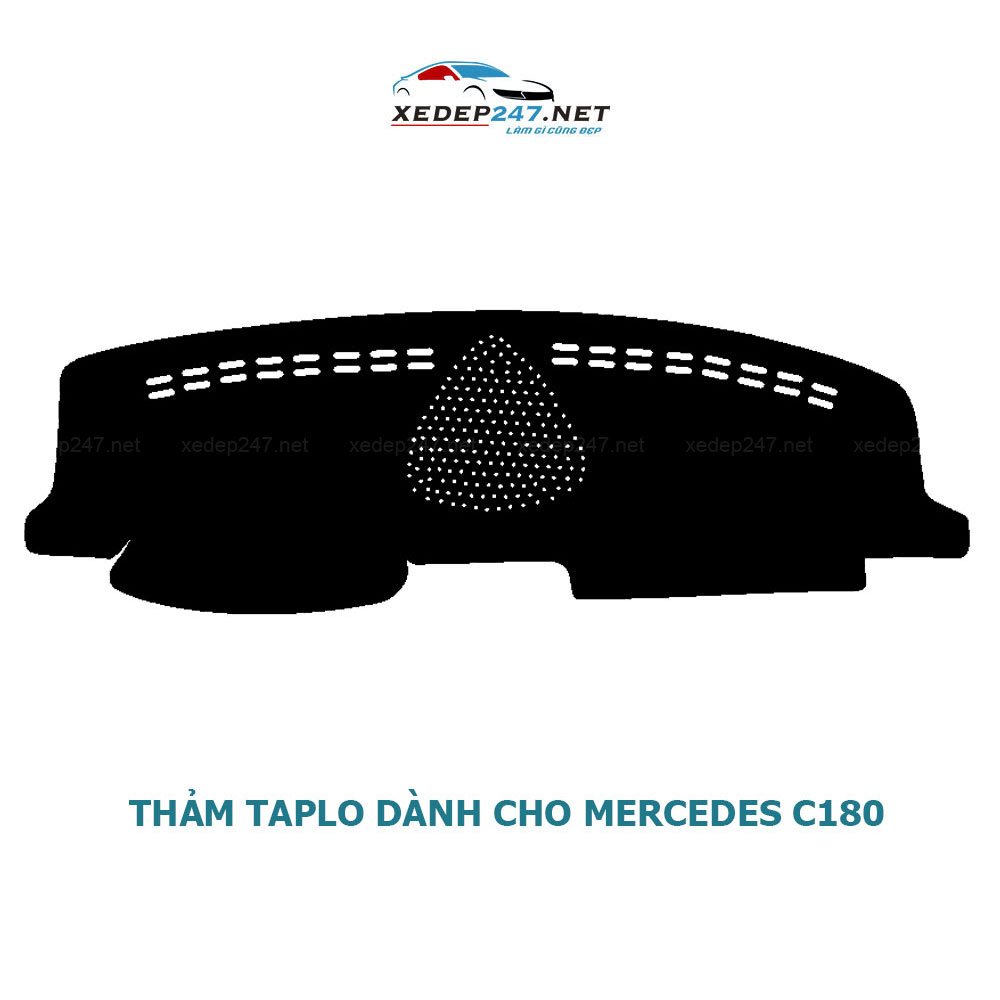 Thảm Taplo dành cho xe Mercedes C180 chất liệu Nhung, da Carbon, da vân gỗ