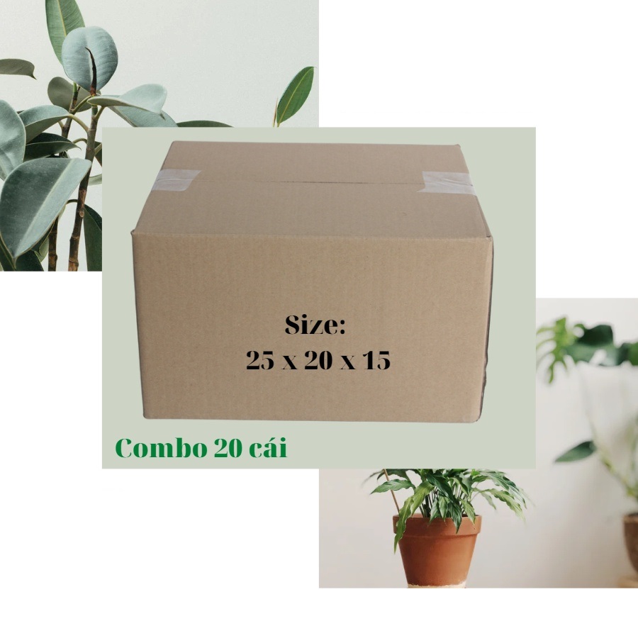 Hộp Bìa Giấy Gói Hàng COD Hộp Bìa Carton KT 25x20x15cm