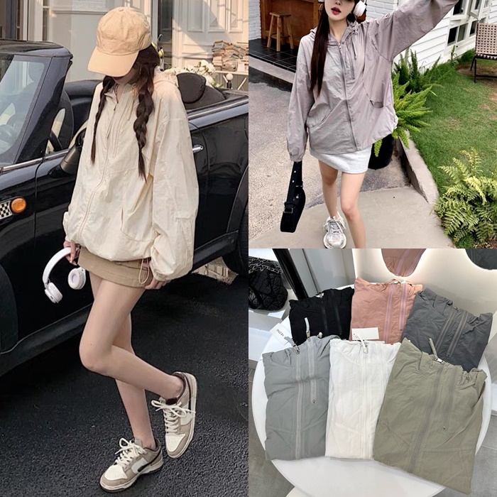 ÁO KHOÁC UNISEX RỘNG BIG SIZE ÁO GIÓ DÙ DÂY RÚT CÓ NÓN MÀU TRƠN PASTEL THỂ THAO ĐI CHƠI ĐI BIỂN ĐI HỌC DẠO PHỐ ĐI TIỆC