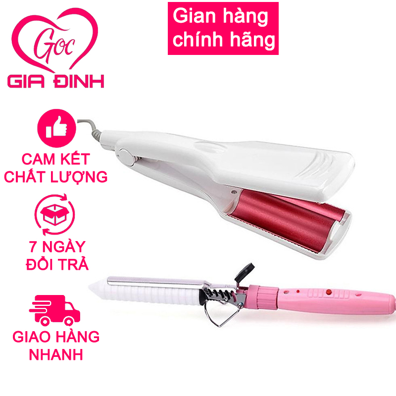 Máy làm tóc sóng nước Hản Quốc bản to + Máy làm xoăn trục sứ cao cấp