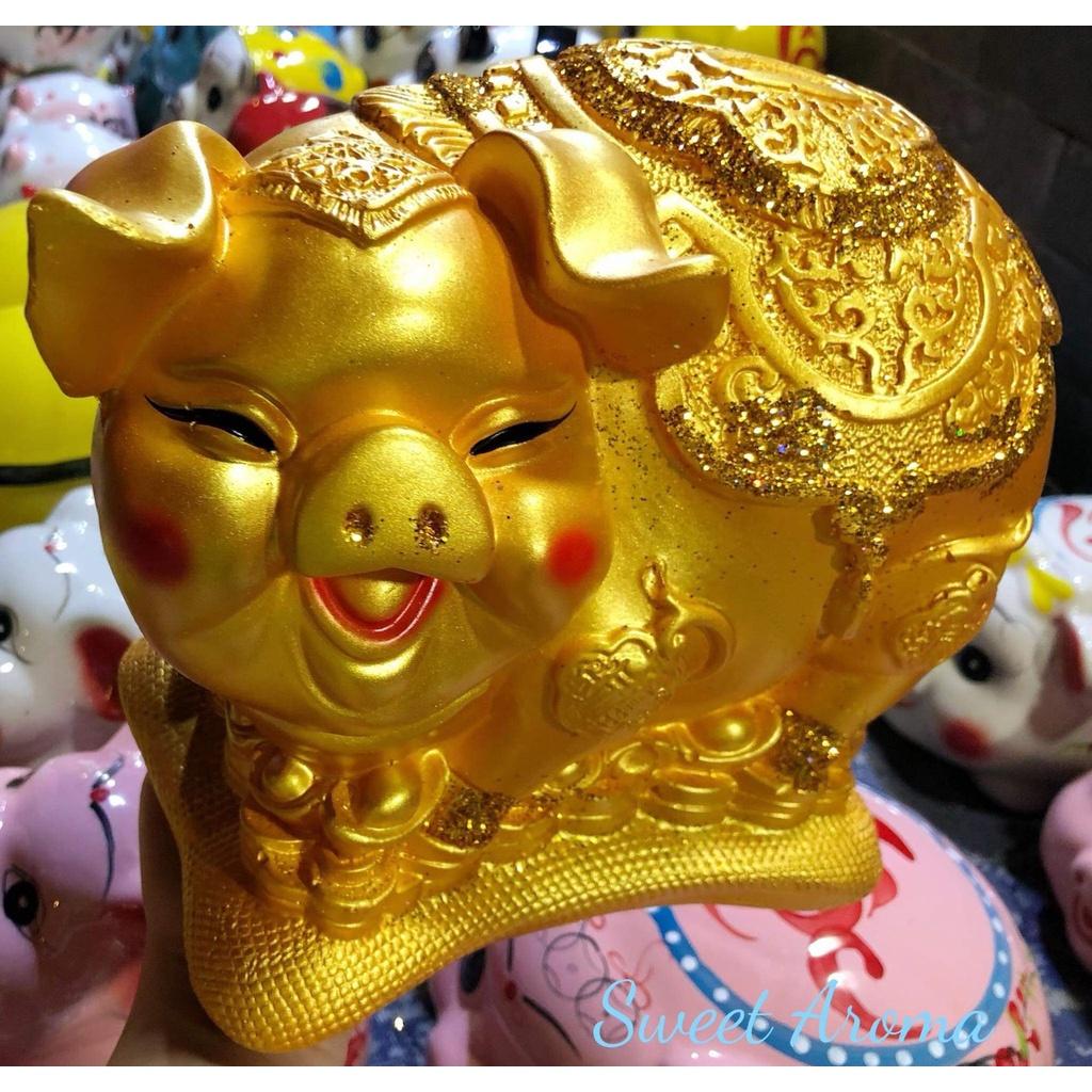 Heo Đất Vàng ĐỒNG TIỀN Cao Cấp Màu Vàng Sang Trọng Size 25cm * 23cm