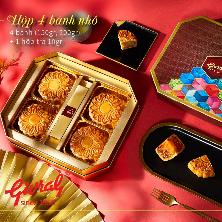 Hộp 4 Bánh Trung Thu Givral Tết Đoàn Viên 9 (150gr)