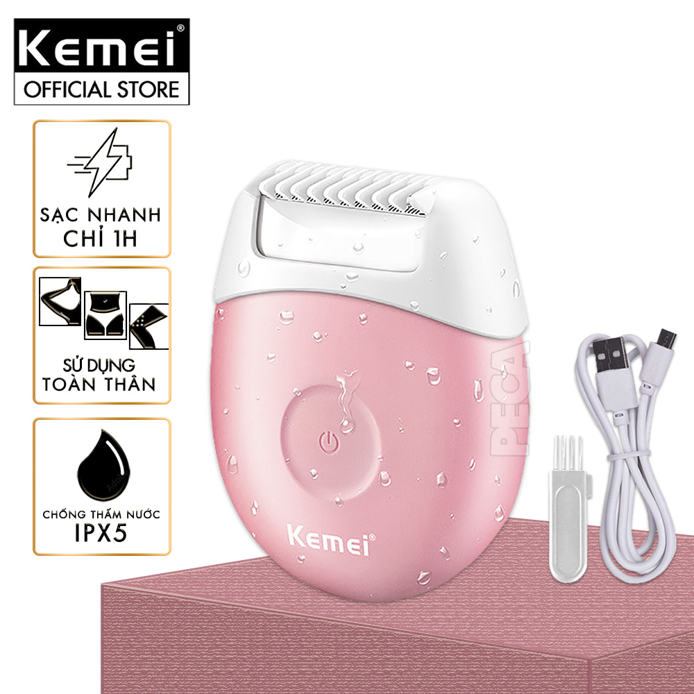 Máy cạo lông mini Kemei KM-3213 chống thấm nước sử dụng cạo lông toàn thân, mặt, tay, chân, bikini