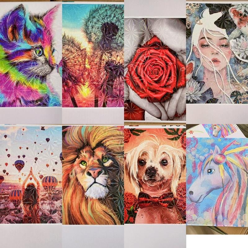 Tranh đính đá tự làm, tranh đính hạt đá 5D tự hoàn thành size 50x50cm kèm khung và đầy đủ phụ kiện