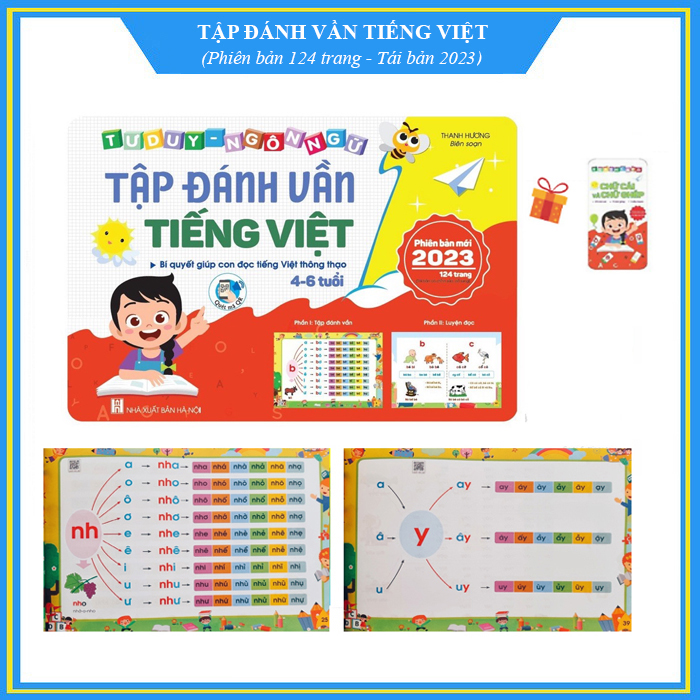 Combo Vở Tập Đánh Vần Tiếng Việt Phiên Bản Mới Nhất 2023 + 42 Thẻ Học Flashcard Giúp Phát Triển Trí Não, Tăng Khả Năng Học Hỏi Cho Bé - Tặng 1 chiếc bút chì hoạt hình