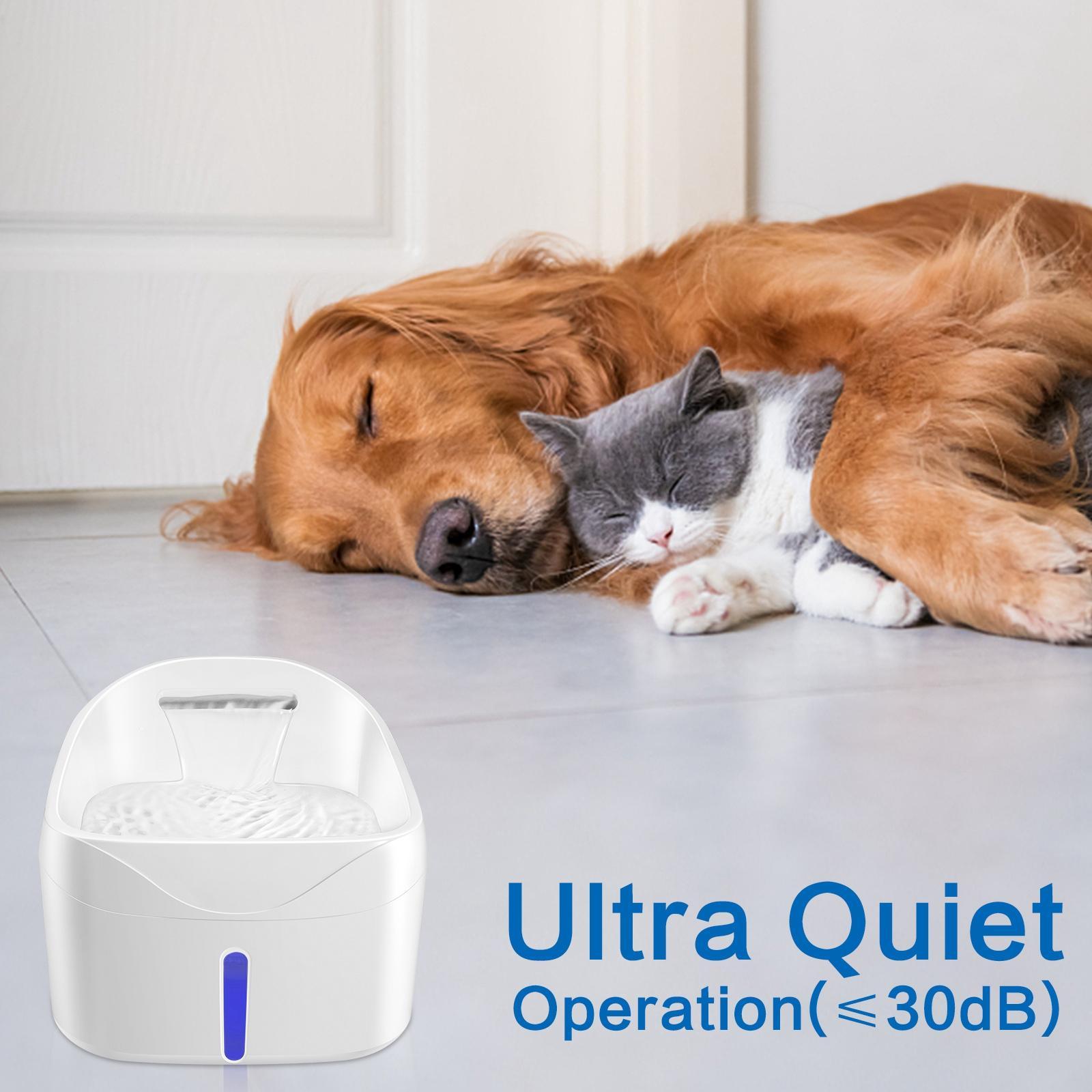 Pet Cat Water Fountain, Silent Water Dispenser Electric Indoor Portable Automatic Pet Waterer, Pets Fountain Drinking Water Bowl for Kitten