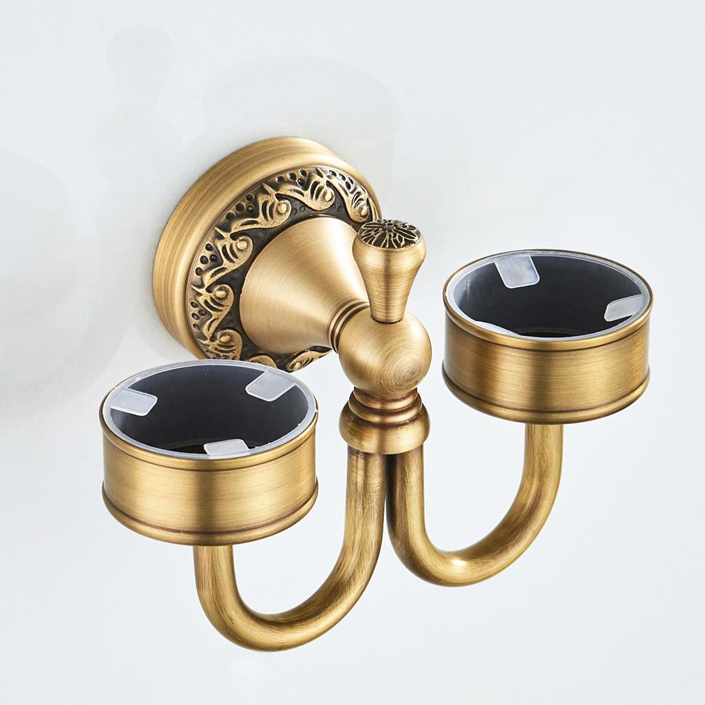 Brass Toothbrush Tumbler Holder with