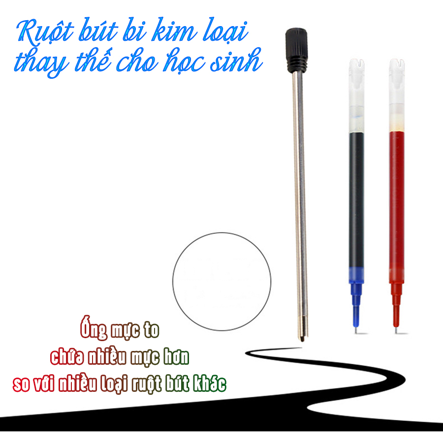 Combo 10 Ruột bút ký Bi kim loại 70mm 62mm 55mm ngòi 1.0mm thay thế - Ruột bút bi kim loại thay thế