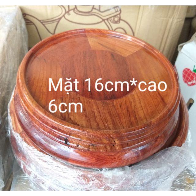 Đế bát nhang gỗ hương mặt 16cm