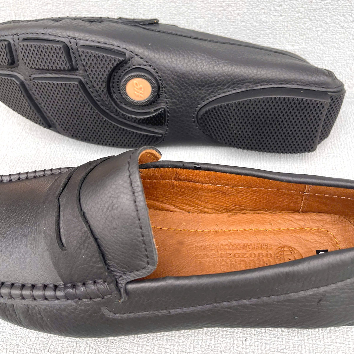 Giày Lười Da Nam Trường Hải GL330 Đế Âm da bò nguyên tấm 2 màu đen, vàng thời trang nam cao cấp