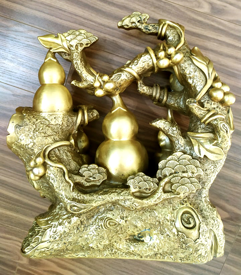 Tượng hồ lô ngũ phúc bằng đồng thau phong thủy Hồng Thắng