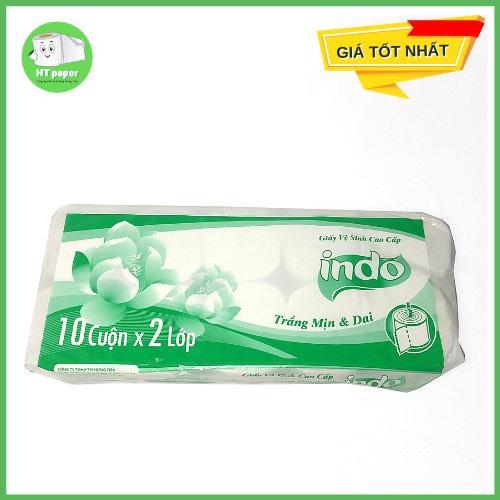  COMBO (10 bịch/ 100 cuộn) Giấy vệ sinh INDO giá rẻ chất lượng (10 cuộn/ bịch)