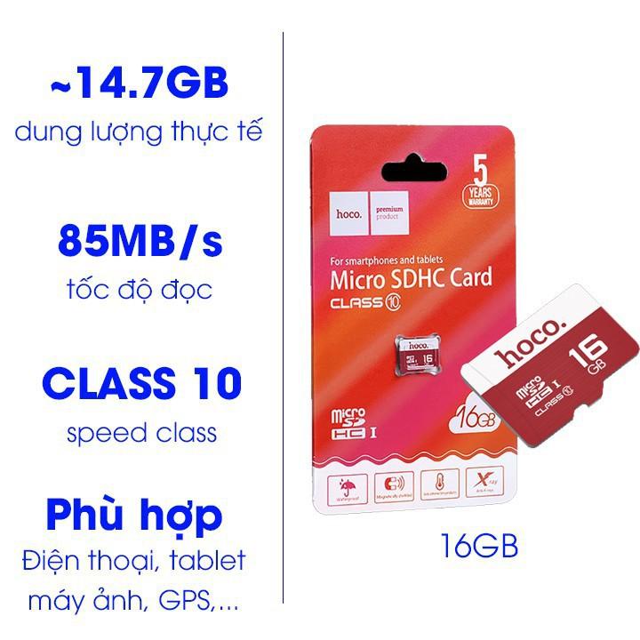 Thẻ Nhớ HoCo 16gb Class10 Chuyên Dụng Camera -Hàng chính hãg