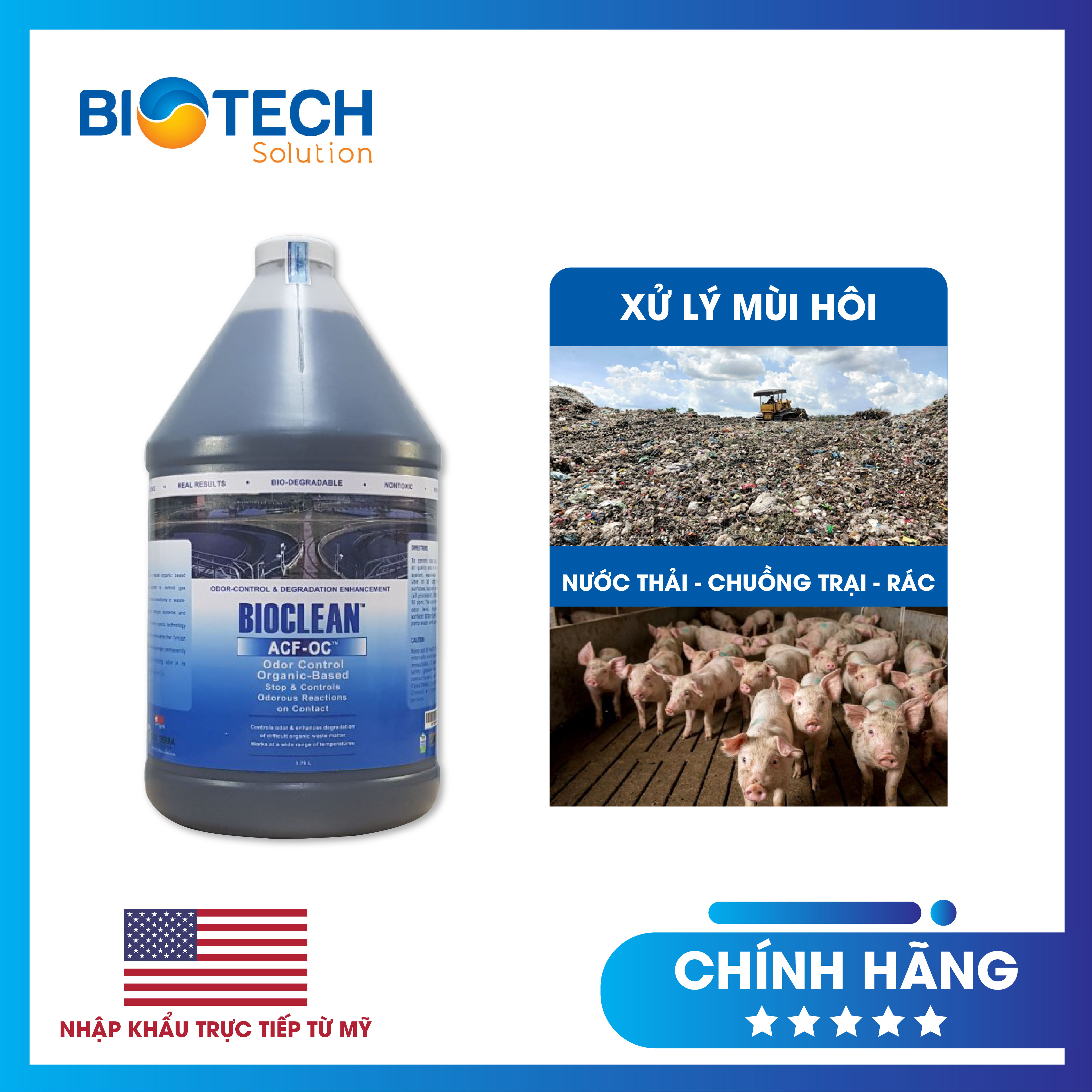 BIOCLEAN ACF OC Vi sinh khử mủi hôi, xử lý mùi hôi - Chai 4 lít