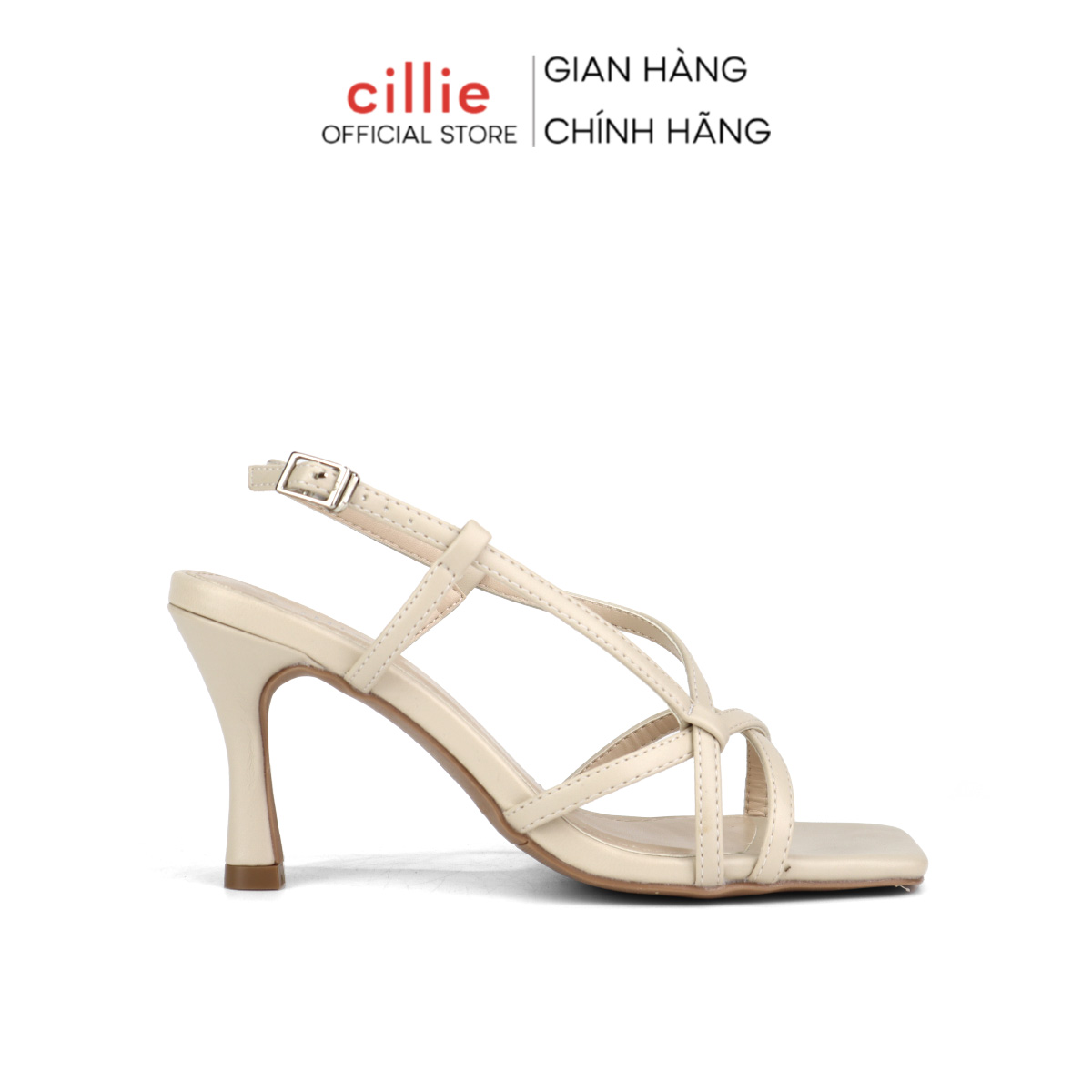 Giày sandal cao gót nữ dây mảnh quai chéo ôm chân tôn dáng gót nhọn thời trang thanh lịch cao 7cm Cillie 1148