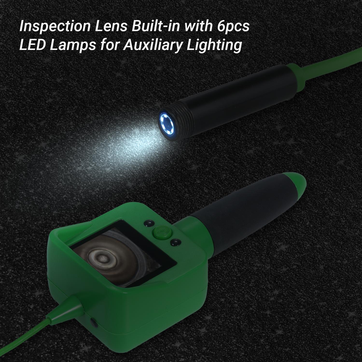 Household Endoscope 2.4-inch LCD Digital Industrial Borescope Micro Inspection Camera Waterproof Lens and Flexible Cable