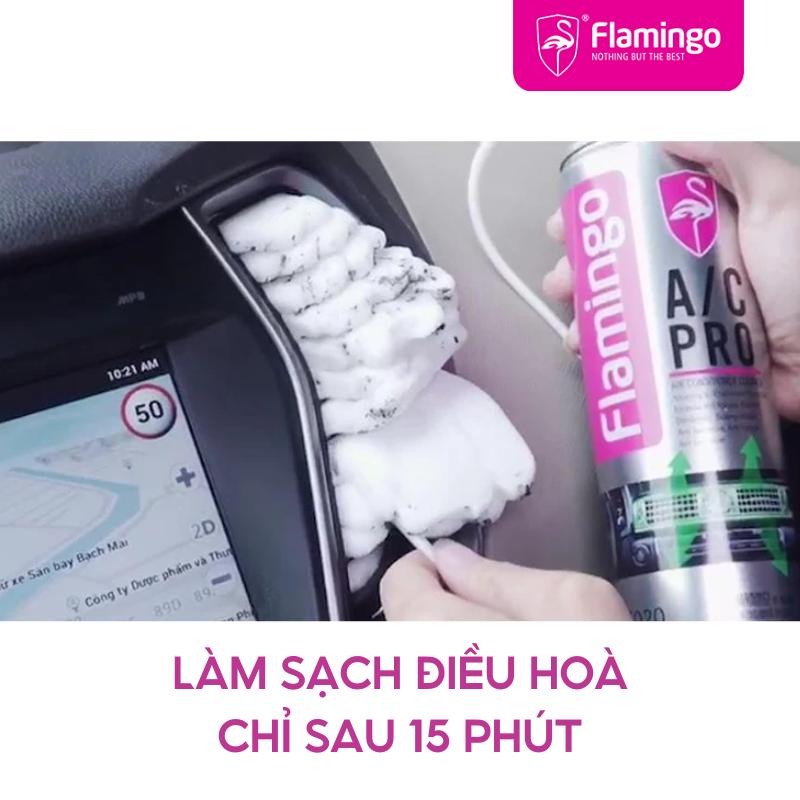 Combo Khử Mùi Làm Thơm F011 &amp; Vệ Sinh Điều Hoà F020 Flamingo Chính Hãng Làm Sạch Chống Nấm Mốc Khoang Lái - Combo F011 &amp; F020