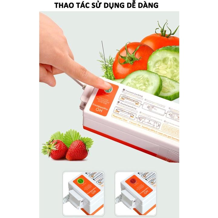 Máy Hút Chân Không Không Kén Bao Và Hàn Miệng Túi 2In 1 Fresh Pack Pro, Tặng Kèm Túi Hút Chân Không