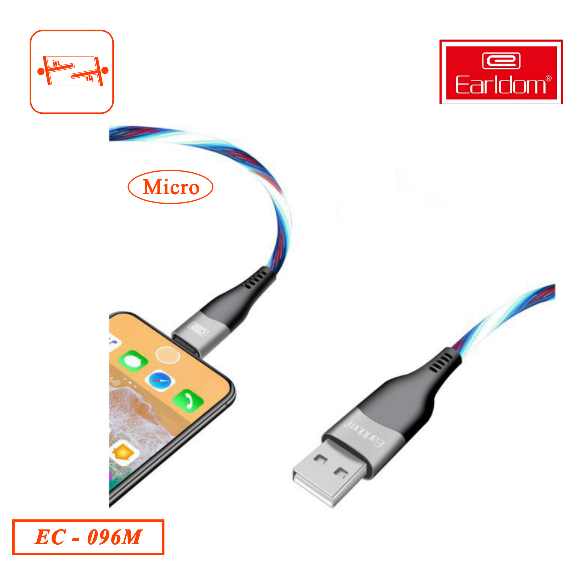 Cáp Sạc Phát Sáng cổng Micro Earldom EC-096M - Hàng chính hãng