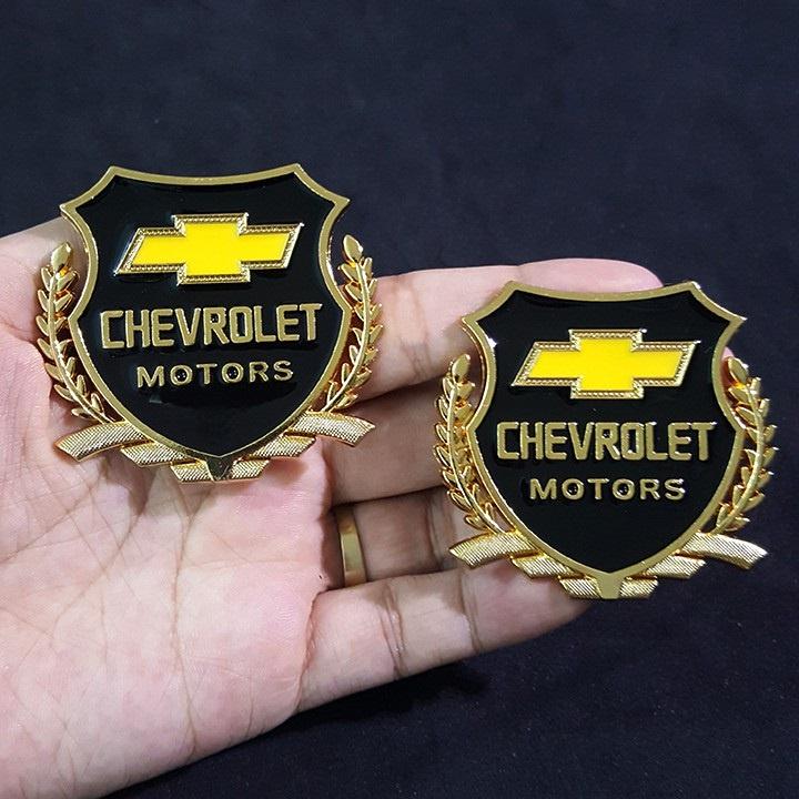 Bộ 2 Logo bông lúa nổi Chevrolet dán trang trí Ngoại thất ô tô