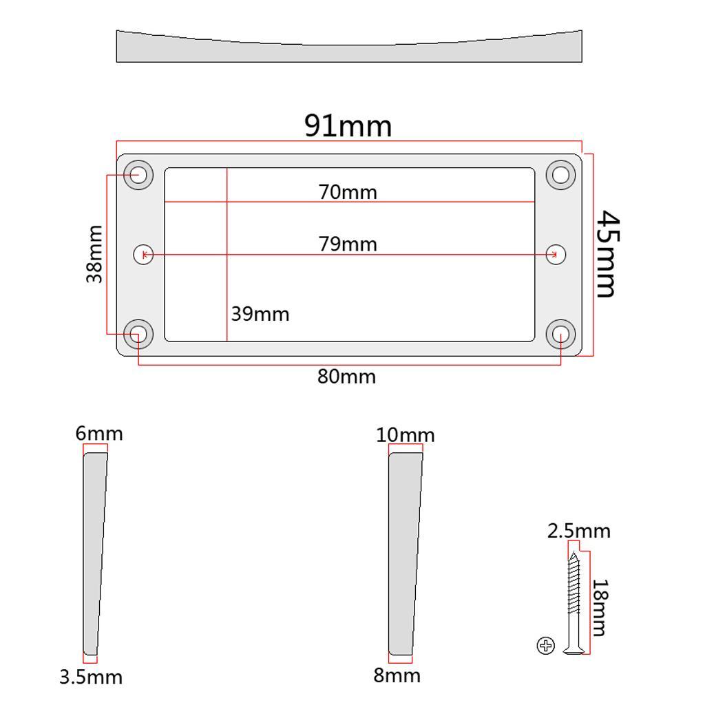 2 Pieces Electric Guitar Pickup Accessories Guitar Humbucker Pickup Frame