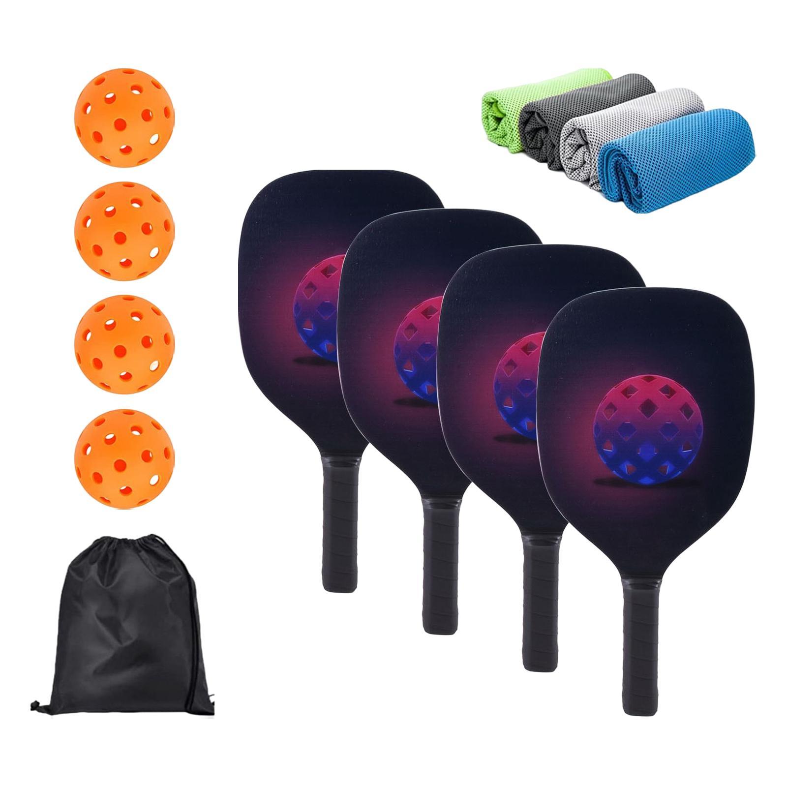Portable Pickleball Paddles Set Rackets Comfort Grip Carry Bag for