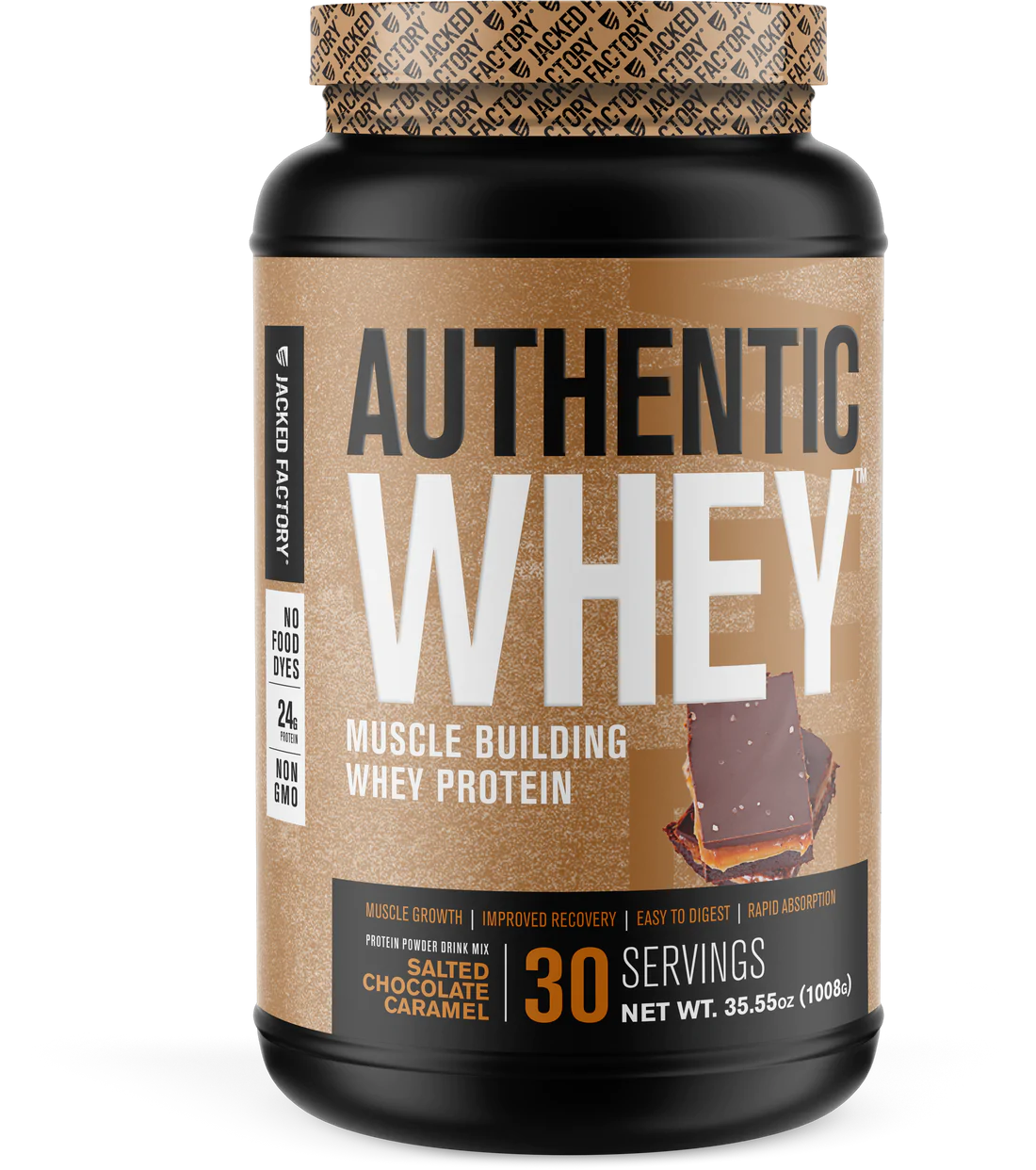 Bổ sung đạm Authentic Whey Jacked Factory: Made in USA 30 lần dùng