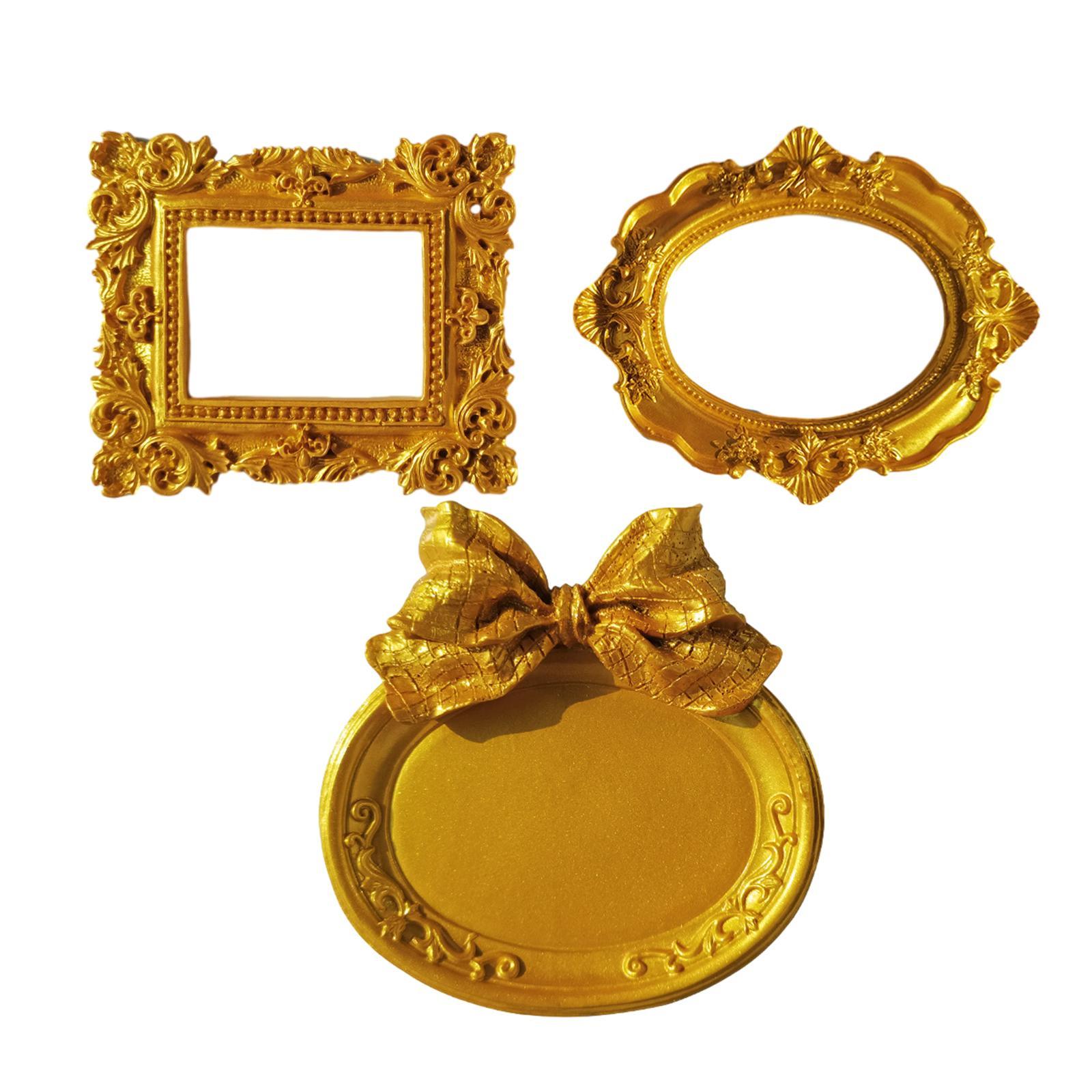 Mini Photo Frame Embossed Photography Photo Frame Antique Ornate Resin Frame