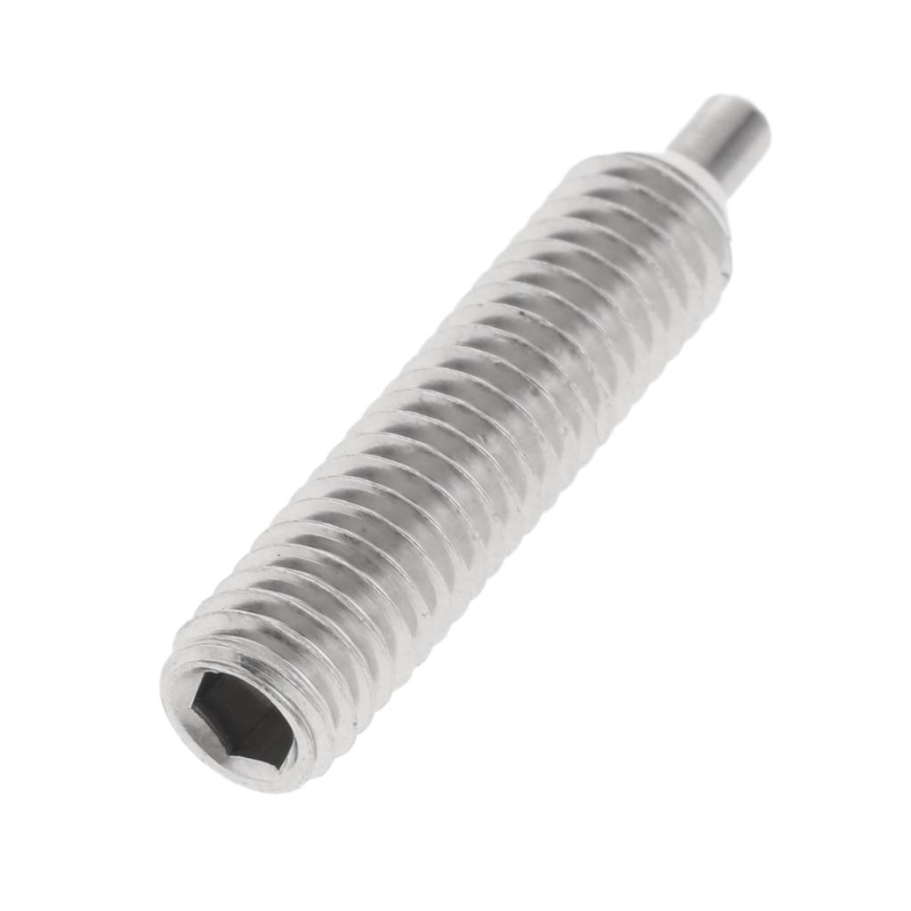 Hex Socket Drive Spring Ball Plunger Screw Silver Groove Profile Steel Dowel Pins