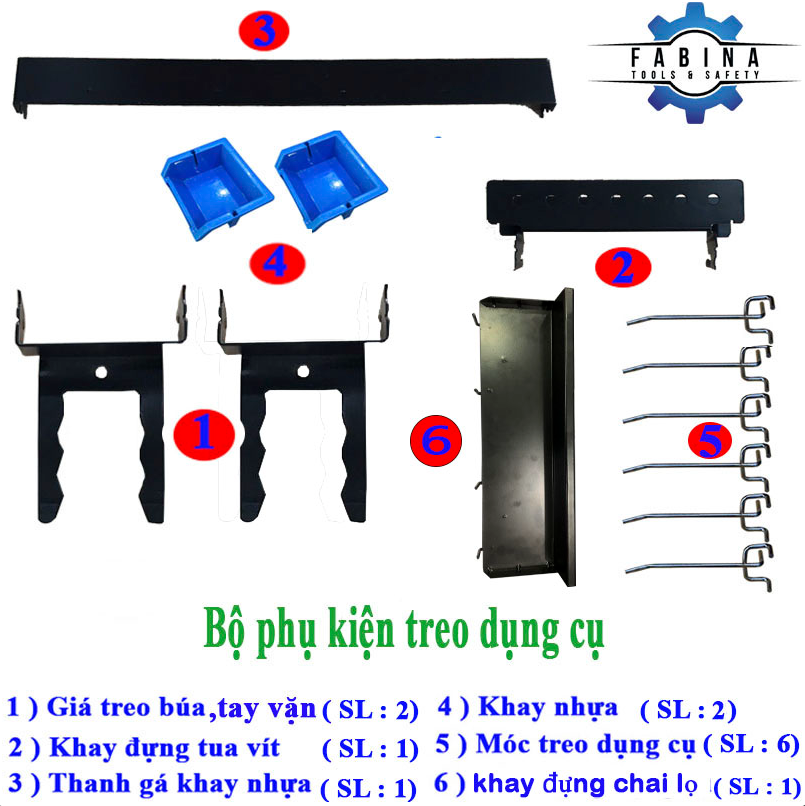 Tấm lưới đôi Pegboard xanh dương mờ kèm phụ kiện treo FABINA - 2 tấm