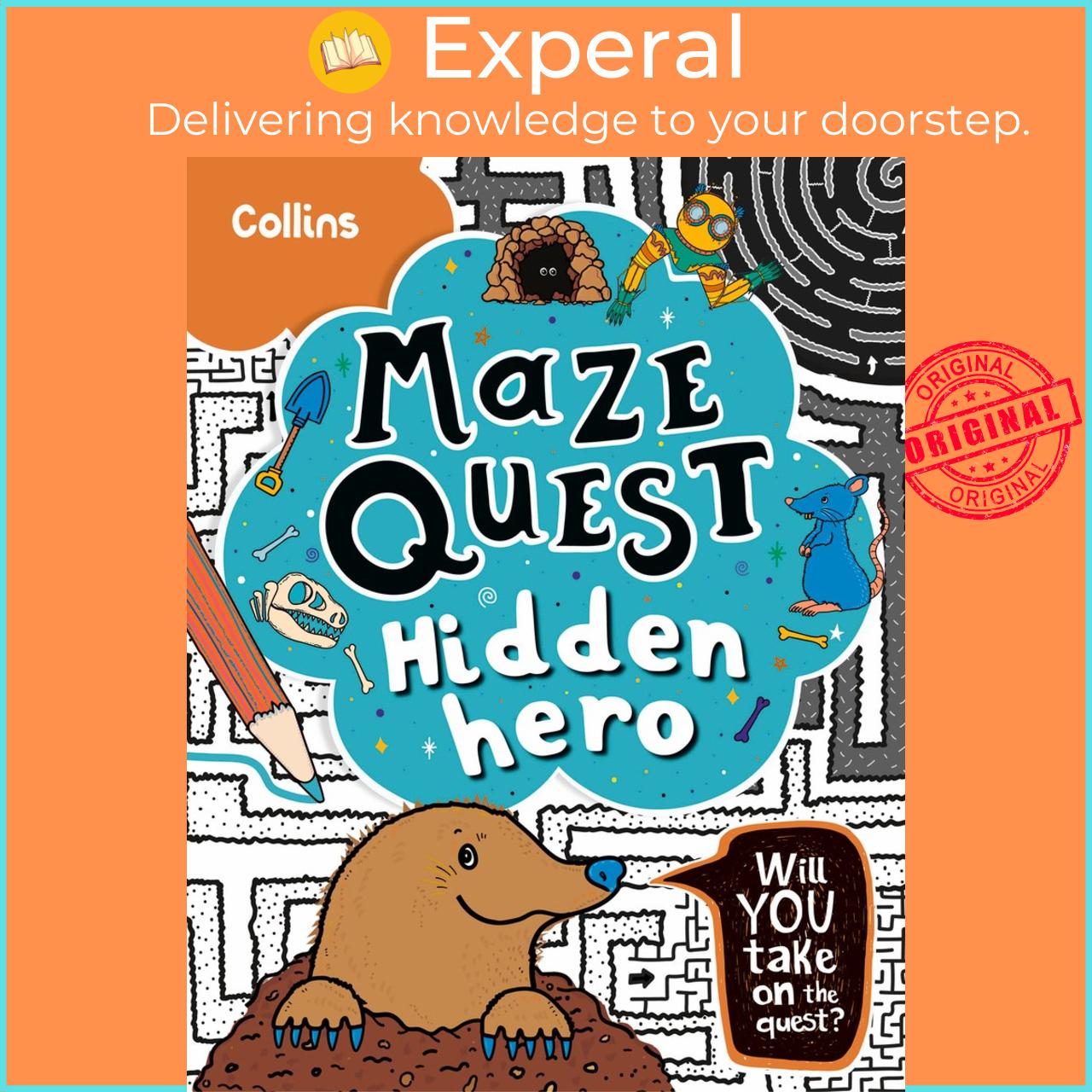 Sách - Hidden Hero - Solve 50 Mazes in This Adventure Story for Kids Age by Kia Marie Hunt (UK edition, Trade Paperback)