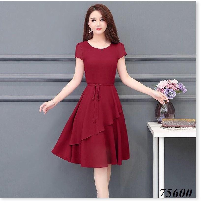 Đầm voan chiffon xếp tà nhẹ nhàng nữ tính