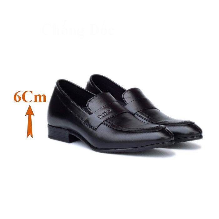 Giày Cao Nam T&TRA Tăng Cao 8Cm- S1031 Đen - Chất Liệu Da Bò Cao Cấp, Đế Cao Su Ghép, Phần Tăng Cao Ẩn Bên Trong