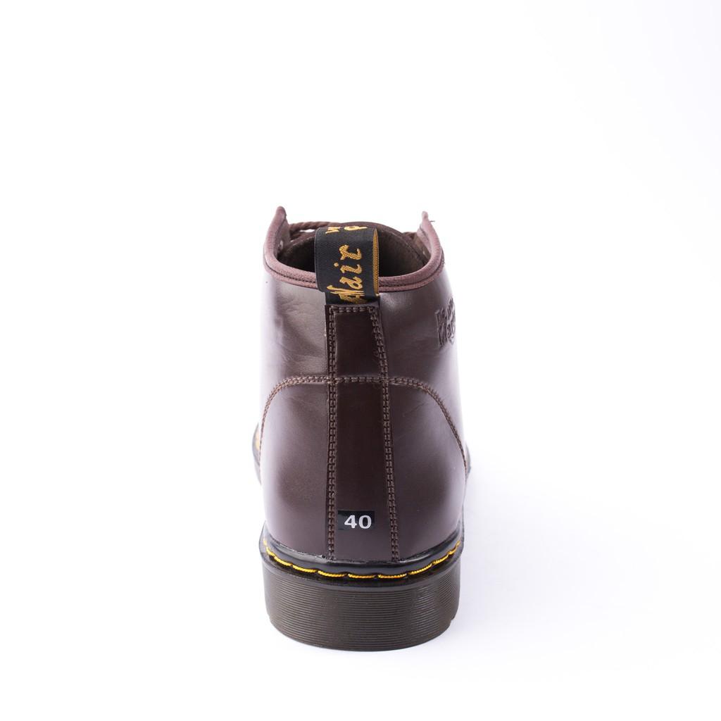 Giày Boot Nam Cổ Lửng Đế Khâu Da Trơn Màu Nâu Phong Cách - M354-NAU