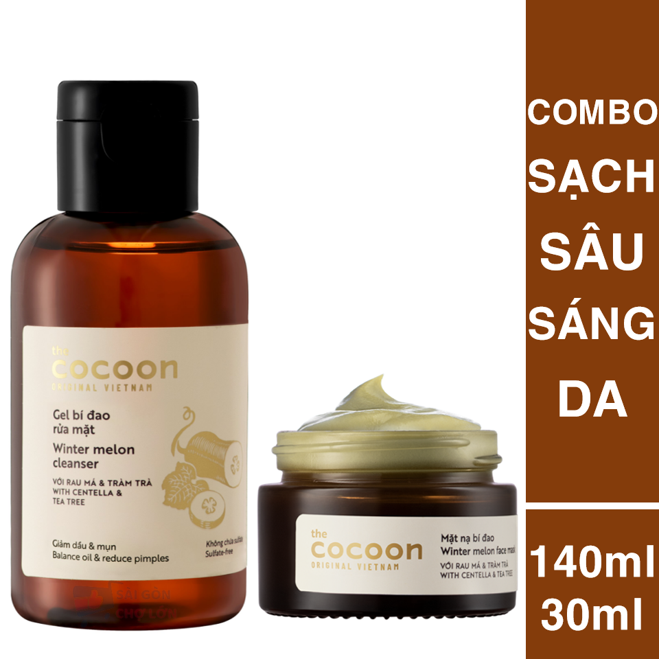 Combo Gel bí đao rửa mặt cocoon 140ml + Mặt nạ bí đao cocoon 30ml