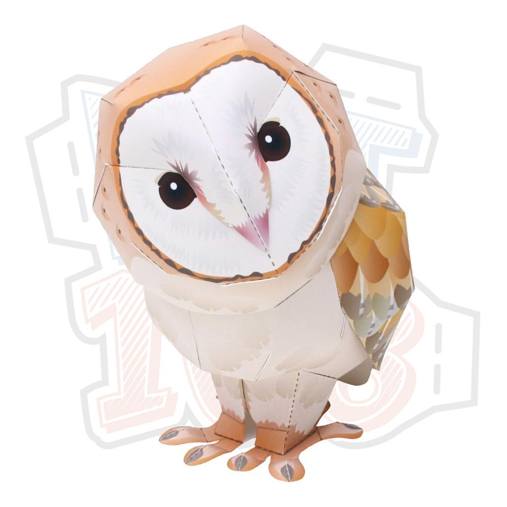 Mô hình giấy động vật Cú Lợn Lưng Xám - Barn Owl