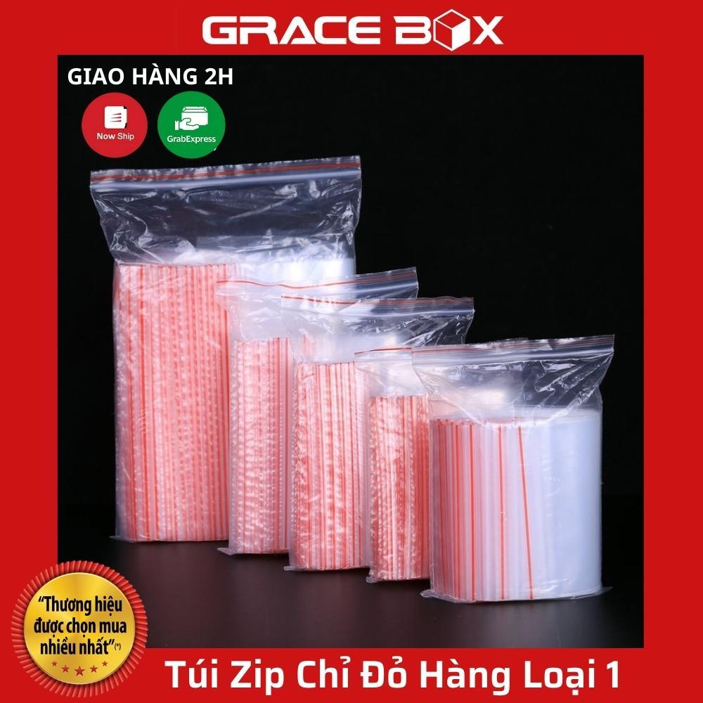 100gram Túi Zip Chỉ Đỏ (Zip lock, Zip PE) Hàng Loại 1