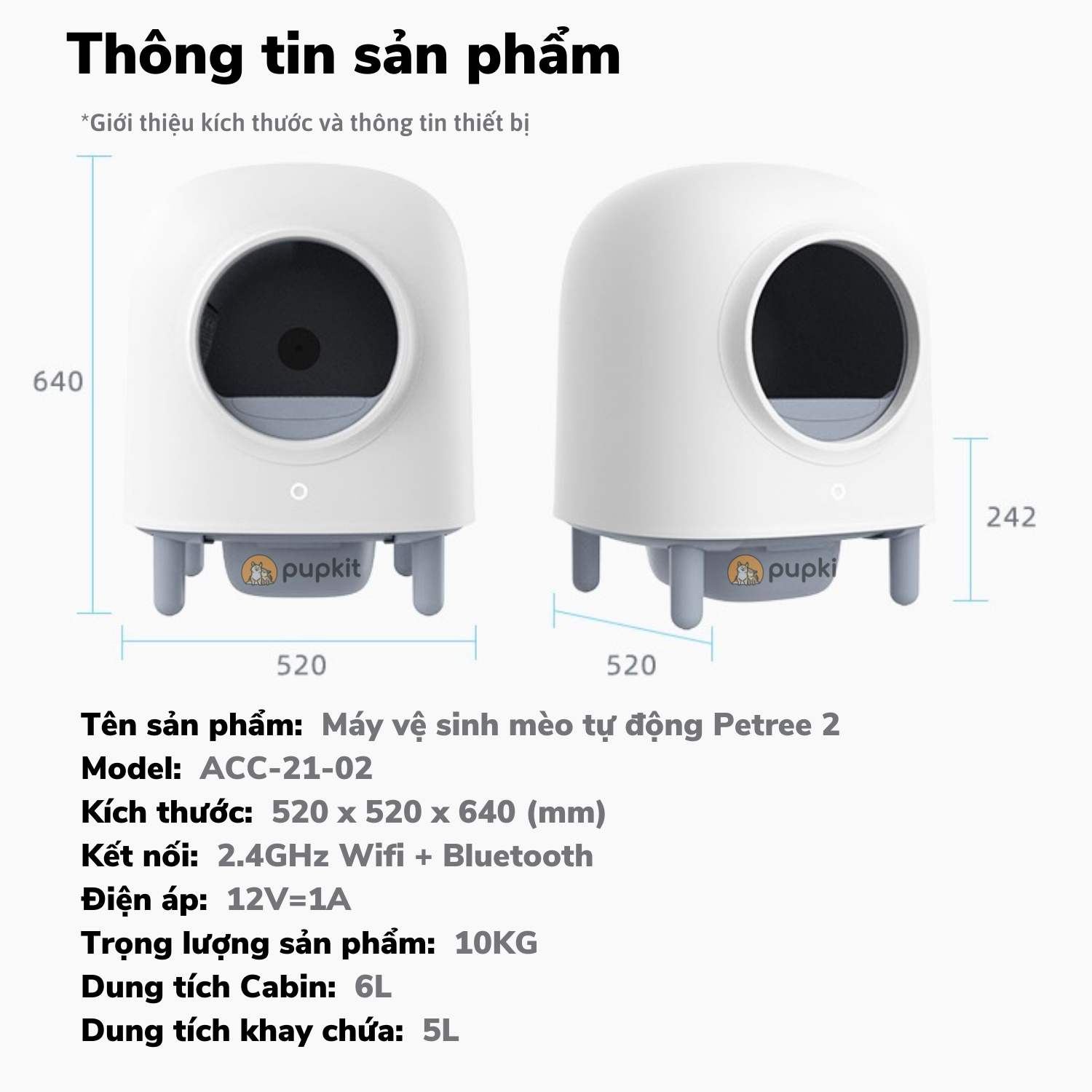 MÁY DỌN PHÂN MÈO TỰ ĐỘNG PETREE WIFI CHÍNH HÃNG