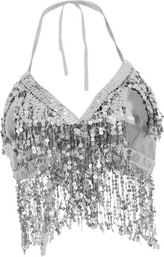 Trang Phục Belly Dance Bra Halter Top Trang Phục Biểu Diễn Sequin