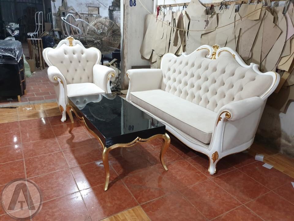 Sofa Tân Cổ Điển khung gỗ Vòm cao cấp