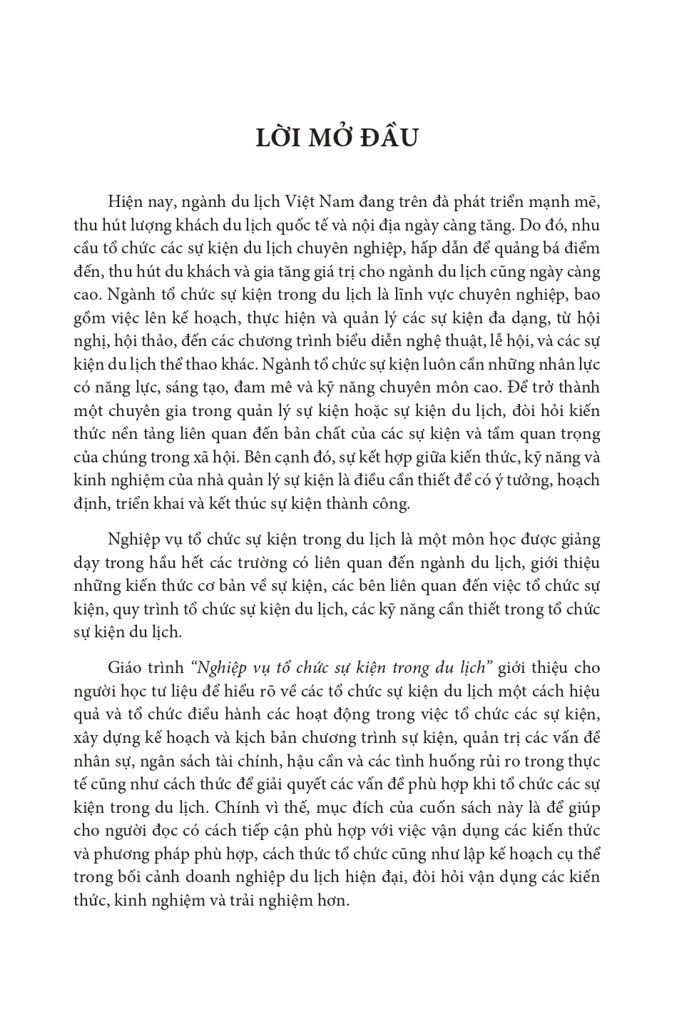 Giáo Trình Nghiệp Vụ Tổ Chức Sự Kiện Trong Du Lịch