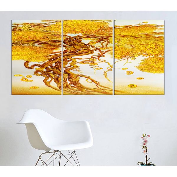 Tranh Treo Tường Hiện Đại Phòng Khách - Kim Tiền T3M--3453
