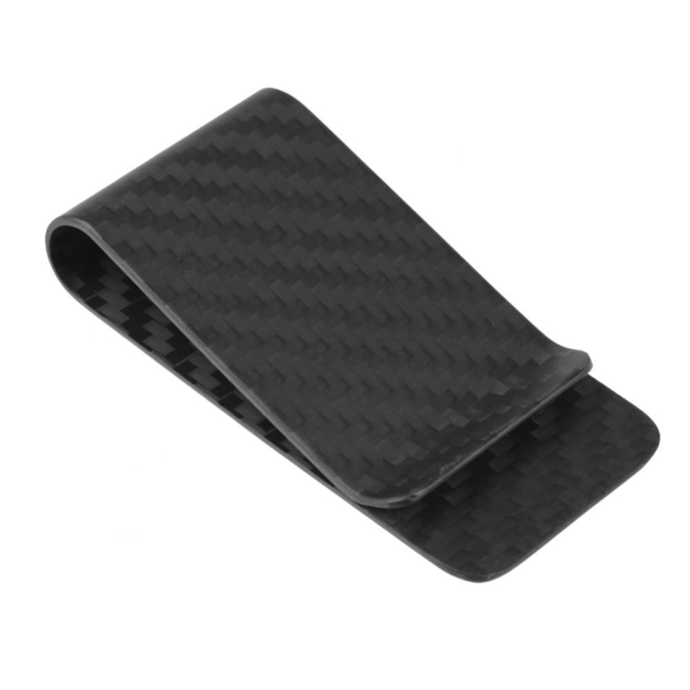 Real Carbon Fiber Money Clip Matte Black Credit Card Holder Money Wallet