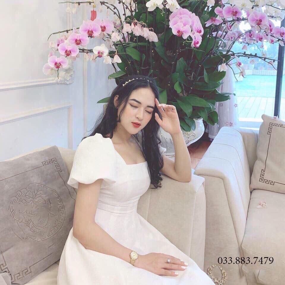 Đầm Xòe Gấm Cao Cấp Đi Tiệc với chất vải Gấm dày dặn, mềm mịn ko co giãn