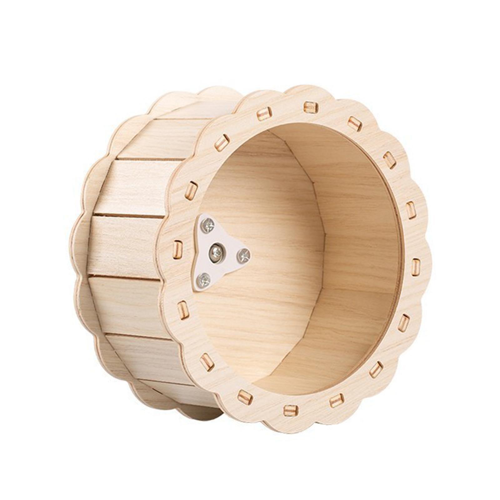Hamster Wooden Running Wheel Exercise Wheel Toys Noiseless Roller Rat Silent