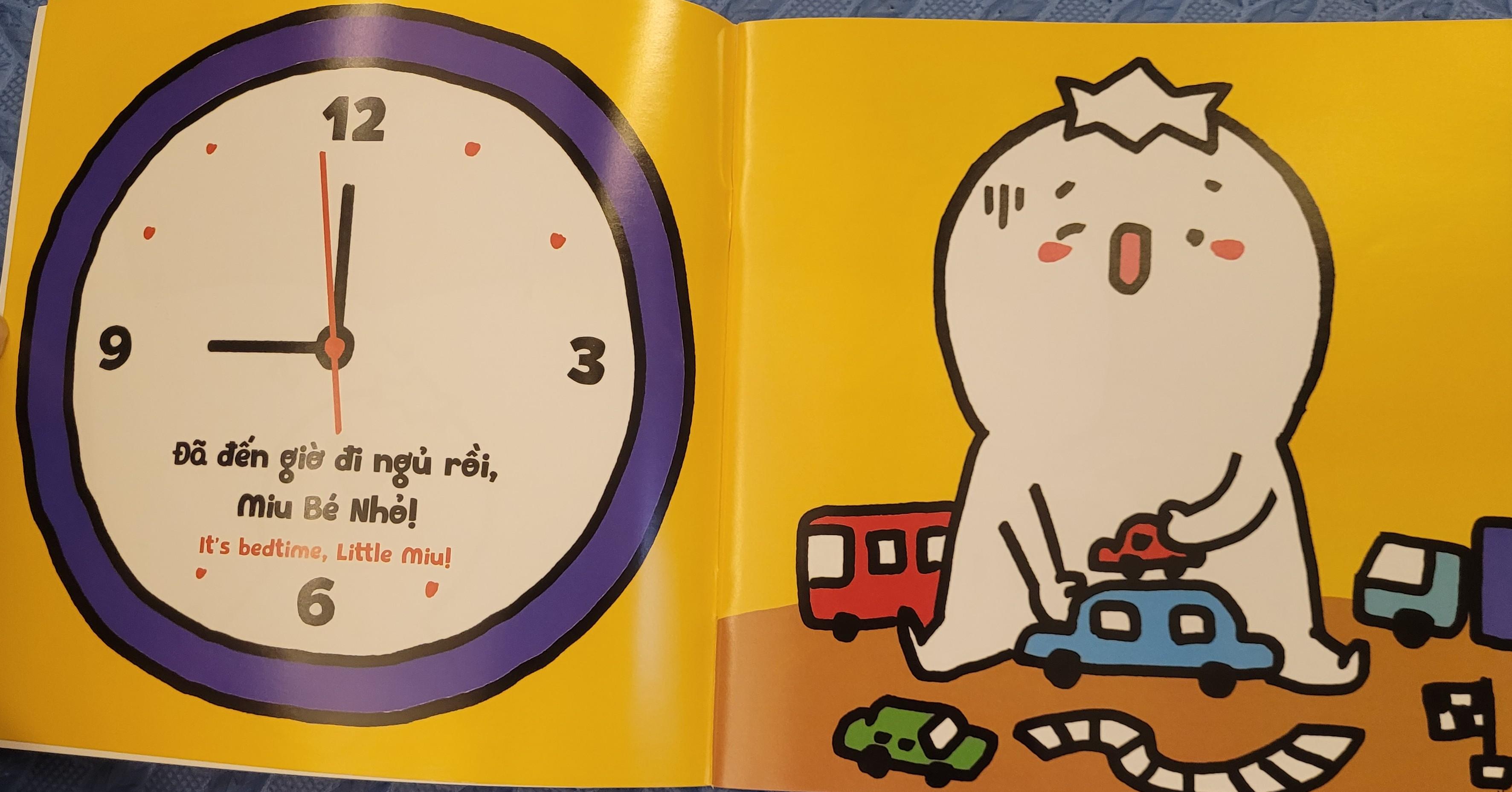 Sách Ehon Miu Bé Nhỏ Phần 1 Song Ngữ - Đừng Thức Khuya Nhé
