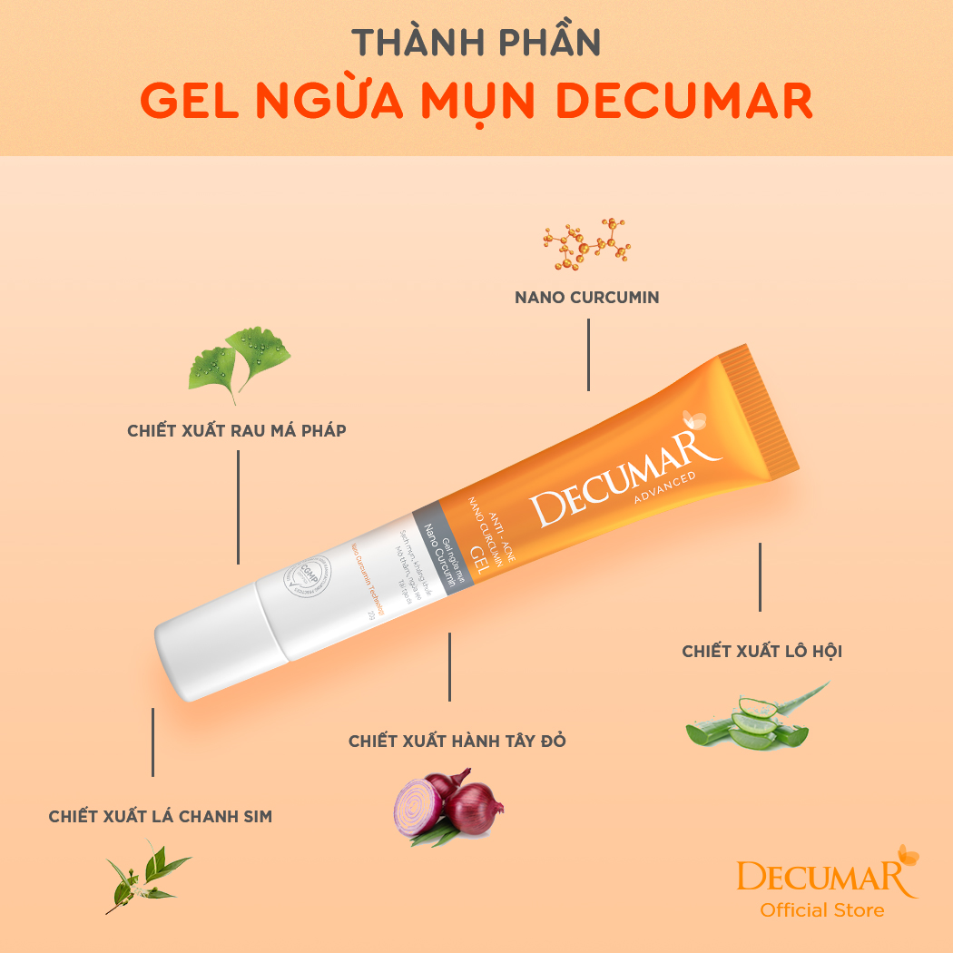 Hình ảnh Gel ngừa mụn viêm thâm đầu đen  Decumar Advanced 20 gr hoàn toàn mới