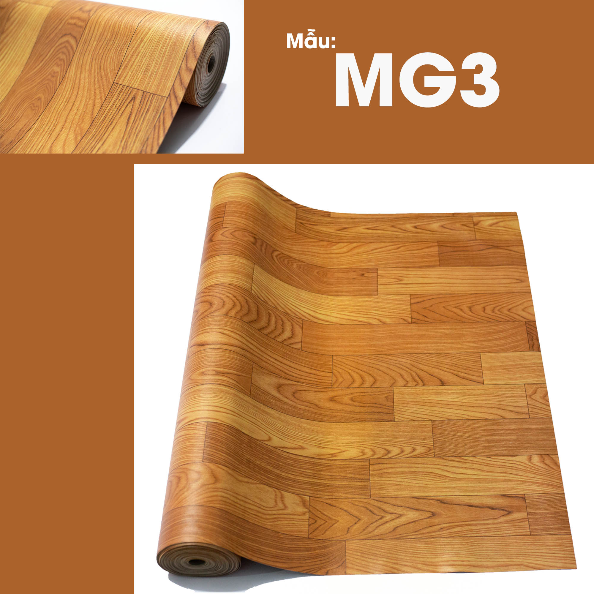 Thảm Simili Trải Sàn Nhà - Thảm Trải Phòng Lót Nền Giả Vân Gỗ PVC Nhám - Khổ 1m