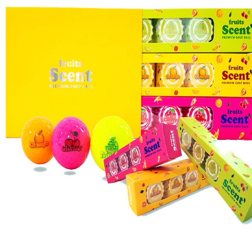 Bóng golf Thơm Mùi Trái Cây thương hệu TAMIYD cao cấp Hàn Quốc (Hộp 12 quả) -  TAMIYD Fruits Scent Premium Golf Ball (Melon- Cherry- Orange)